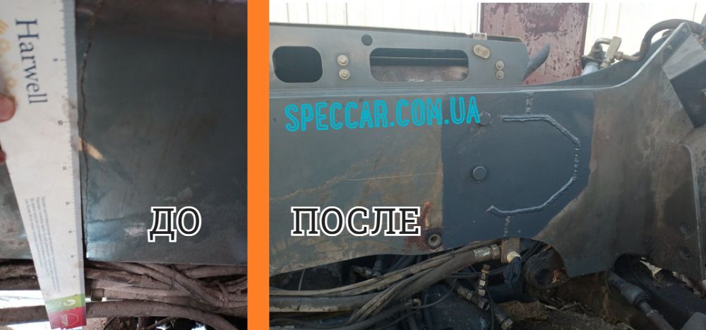Ремонт переломов и трещин в раме трактора